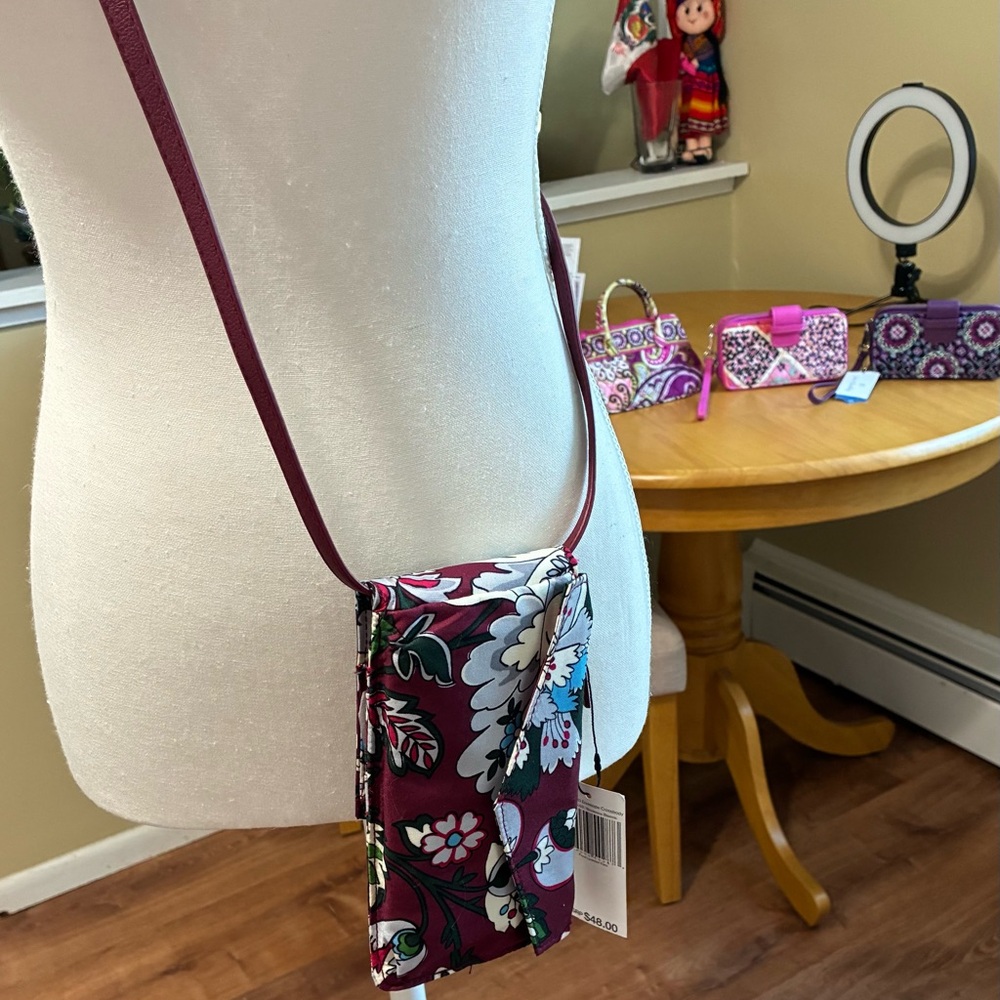 Vera Bradley Floral Crossbody Bag in Purple and White